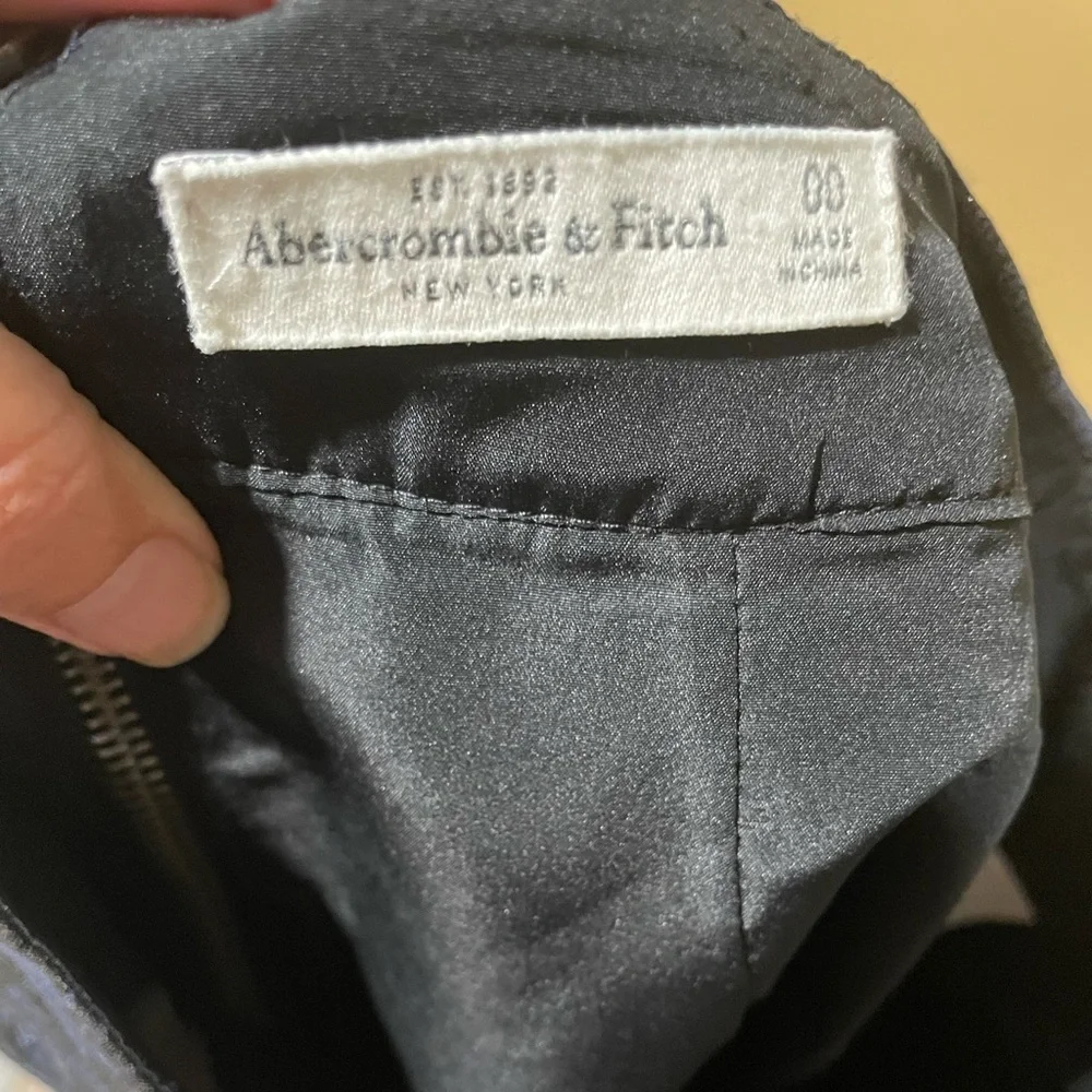 Abercrombie & Fitch Navy Brocade A-Line Skirt